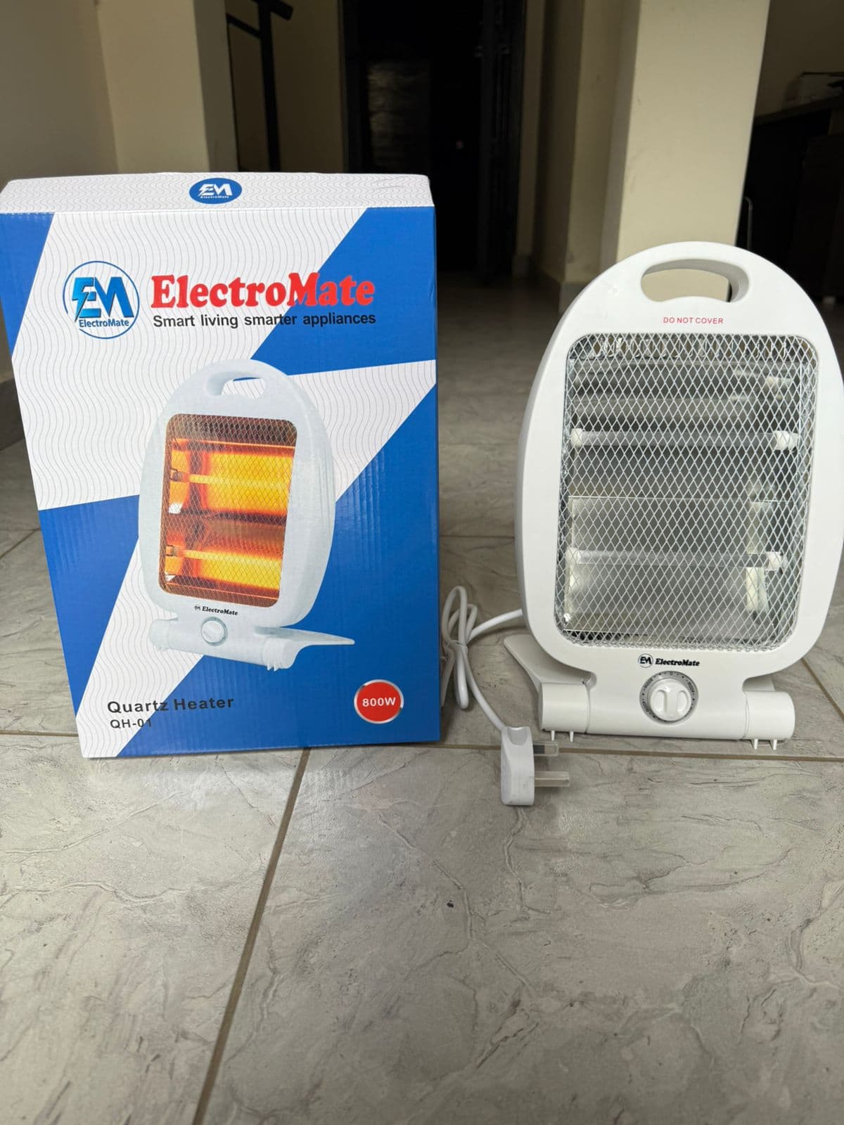 EM Premier Quartz Halogen Portable Electric Room Heater (2 Heat Settings)